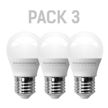 Pack X3 Bombilla Ledeco Silver Electronics Esférica 5w E27 6000k