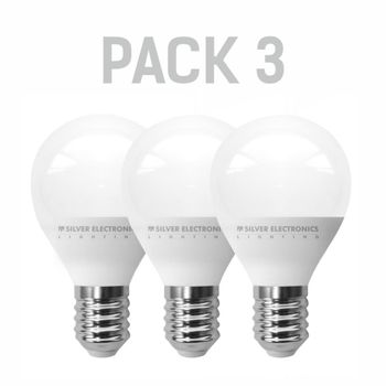 Pack X3 Bombilla Ledeco Silver Electronics Esférica 5w E14 3000k