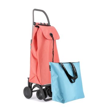 Combo Carro Rolser I-max Mf 4 Ruedas 2 Giratorias Plegable - Coral + Bolsa Extra