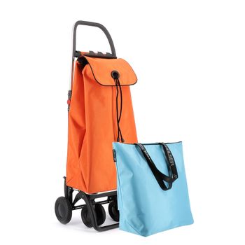 Combo Carro Rolser I-max Mf 4 Ruedas 2 Giratorias Plegable - Naranja + Bolsa Extra