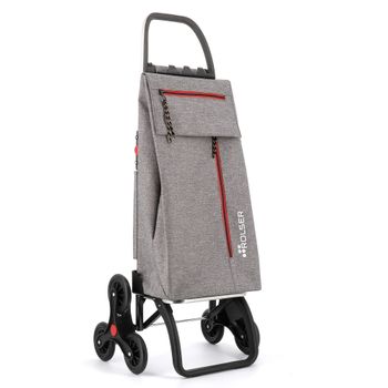 Carro Rolser Wallaby Tweed 6 Ruedas Sube Escaleras Plegable - Gris