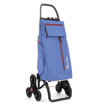 Carro Rolser Wallaby Tweed 6 Ruedas Sube Escaleras Plegable - Azul