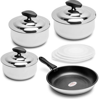 Batería Cocina Inducción 13 Piezas, Antiadherente Sin Pfoa, Aluminio,  Cazuelas Sartenes Tapas Gris Oscuro Berlinger Haus Carbon Pro con Ofertas  en Carrefour