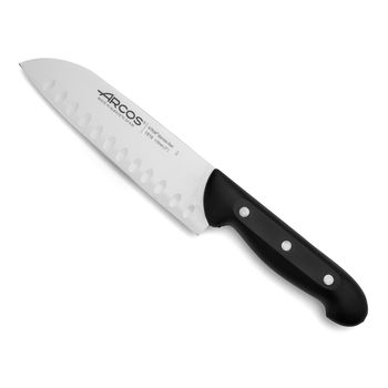 Cuchillo Santoku Acero Inoxidable Arcos Maitre 170 Mm Color Negro