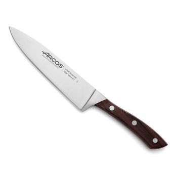 Cuchillo Chef Acero Inoxidable Arcos Natura 160 Mm Color Marrón