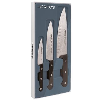 Set 3 Cuchillos Cocina Acero Inoxidable Arcos Universal Color Negro