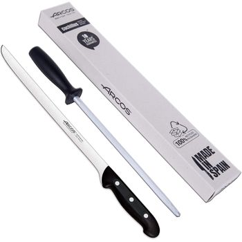 Cuchillo jamonero+chaira arcos jgo. 2 pzas 136700