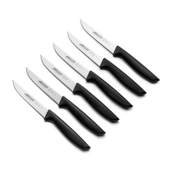 Set 6 Cuchillos Cocina Acero Inoxidable Arcos Niza Color Negro