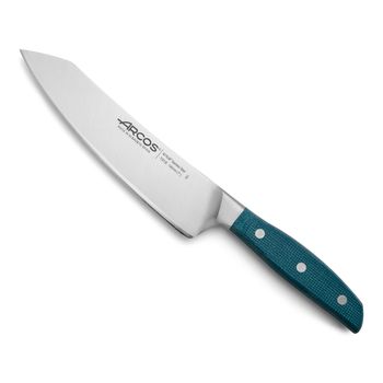 Cuchillo Santoku Acero Inoxidable Arcos Brooklyn 190 Mm Color Azul