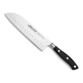 Cuchillo Santoku Acero Inoxidable Arcos Riviera 180 Mm Color Negro