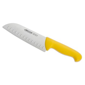 Cuchillo Santoku Acero Inoxidable Arcos 2900 180 Mm Color Amarillo