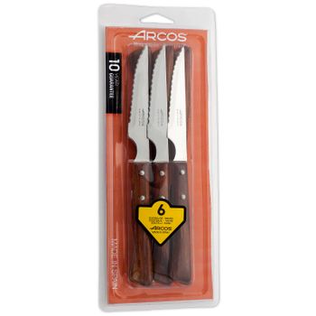 Arcos Juego Cuchillos Carne, 6 Piezas, Cuchillos Carne Arcos, Cuchillo  Chuleteros, Cubiertos Acero Inoxidable, Hoja 110 Mm, Mango Monobloque, Aptos Lavavajillas, Caja Envase Ecológico con Ofertas en Carrefour