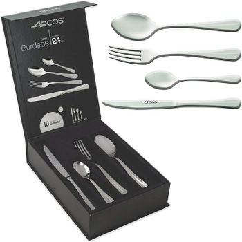 ARCOS Cuchillos de mesa - Cuchillo de mesa - Monoblock de una pieza Acero  Inoxidable 4 - Cortar chuletas o filetes con precisión, fácil y  rápidamente - Serie Monoblock - Color plateado : Hogar y Cocina 