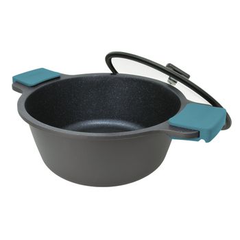 Cazuela Baja 26 cm Inducción, Aluminio Forjado, Antiadherente Ecológico sin  PFOA, Vitrocerámica, Wecook, Negro, , Granite