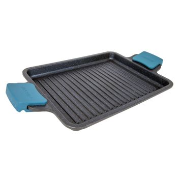 Grill Aluminio Fundido Arcos Thera 34x26 Cm Color Negro