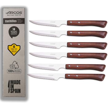 Arcos Juego Cuchillos Mesa, 6 Uds, Cuchillo Postre, Cuchillos Mesa, Cuchillo Carne, Hoja 105 Mm, Acero Inoxidable Martensítico, Mango  Polipropileno, Apto Lavavajillas, Envase Ecologico con Ofertas en  Carrefour