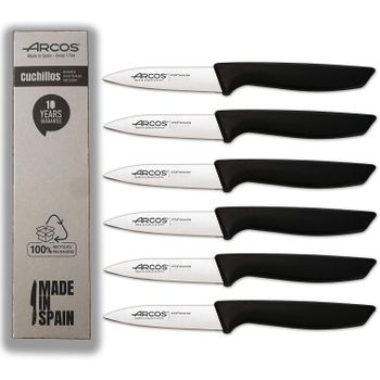 Arcos Cuchillos De Carne, Cuchillos Para Carne Arcos, 6 Unidades, Cuchillos De Carne Arcos, Aptos Lavavajillas, Alta Resistencia, Acero  Inoxidable, Mango Polipropileno, Negro, Envase Eco con Ofertas en  Carrefour