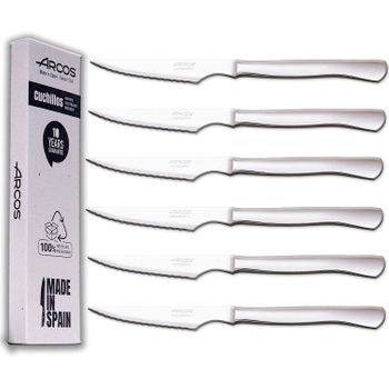 Set 6 Cuchillos Cocina Acero Inoxidable Arcos Niza Color Negro con Ofertas  en Carrefour