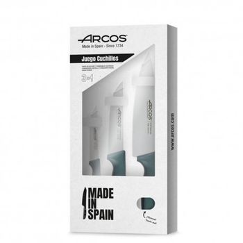 Pack 3 Cuchillos Cocina Acero Inoxidable Arcos Niza Metalica Azul