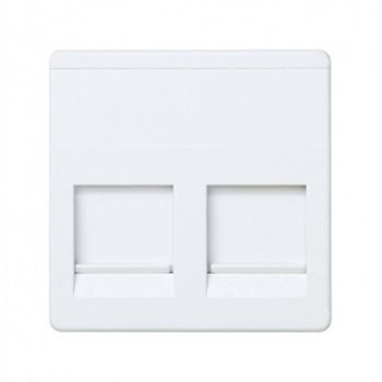 Adaptador Plano 2 Conectores Voz Y Datos Ancho Simon 27 Blanco 27486-35