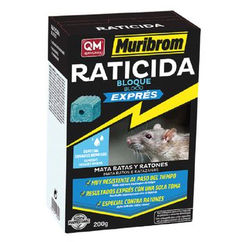 Raticida En Bloque Muribrom Qm 200g Veneno Ratones, Ratas Y
