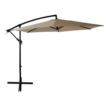 Parasol Excéntrico Upf+50 De Acero/poliéster 300øx260cm Roma Beige Kitgarden Beige