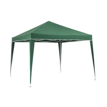 Carpa Plegable Jardin De Acero/poliéster 300x300x260cm Deluxe 3x3vd Kitgarden Verde/blanco