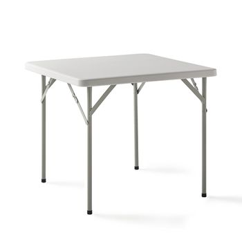 Mesa Plegable Multifuncional De Acero/hdpe 84x84x74cm Folding C84 Kitgarden Blanco