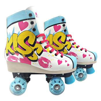 Patines 4 ruedas y casco unicornio