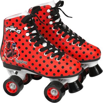 Patines 4 Ruedas Pvc Uretano Blanco Y Rosa Flamingueo (talla 35 A