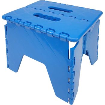 Taburete Plegable De Pvc - Azul (alto. 21 Cm X Largo. 25 Cm)