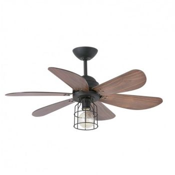 Ventilador de Techo Faro Just Fan 128cm Negro 3 Palas Madera Oscura