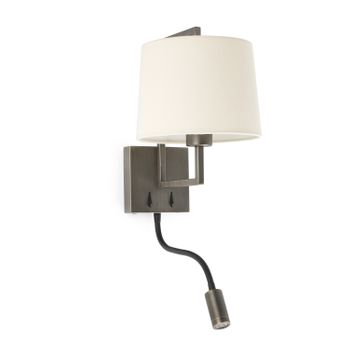 Aplique De Pared Oro Viejo Mate/beige Con Lector Led Frame