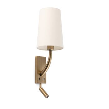 Aplique De Pared Oro Viejo Mate/beige Con Lector Led Rem