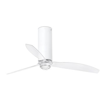 Ventilador De Techo Blanco Mate/transparente Con Motor Dc Con Luz Tube