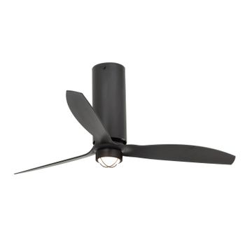 Ventilador De Techo Negro Mate Con Luz Tube