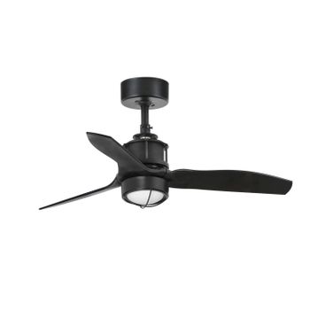 Ventilador De Techo Negro Mate Con Luz Just Fan