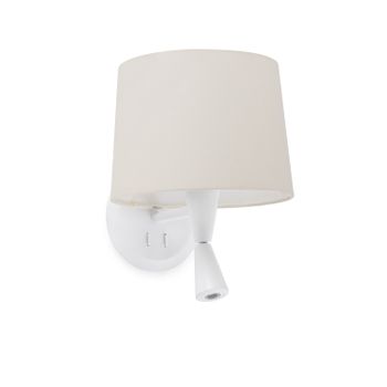 Aplique De Pared Con Lector Blanca/beige Conga