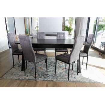 Pack 6 sillas de comedor Yuri Gris Oscuro - Negro 39 x 97 x 42 cm