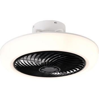 Ventilador Plafón De Techo Con Luz Led Simply Con Función Verano E Invierno. Ventilador De Techo Discreto Y Funcional. (negro)