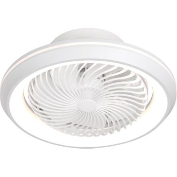 Ventilador Plafón De Techo Con Luz Led Giratorio, Función Oscilante 360º. 6 Velocidades, Color De Luz Regulable. Mando A Distancia. (blanco)