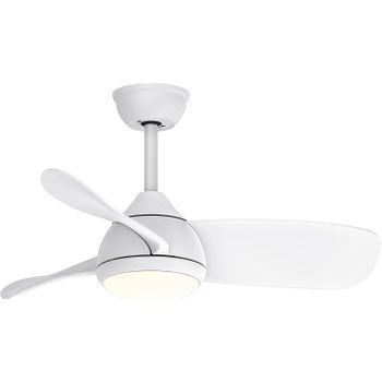 Ventilador De Techo Con Luz Led Cosmos Con Aspas De Madera. Ventilador Moderno Y Funcional, Que Ofrecerá Un Toque Veraniego A Tu Estancia. (blanco)