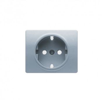 Tapa Base Enchufe Seguridad Aluminio Prusia Bjc Mega 22724-ap