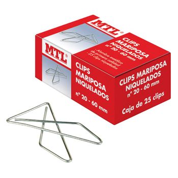 Clips Pajarita 60 Mm. Caja De 25