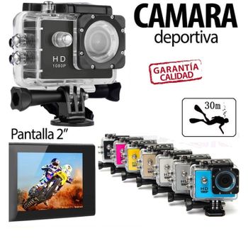 Camara Deportiva 2" Full Hd 1080p Sumergible Acuática 30m Accesorios