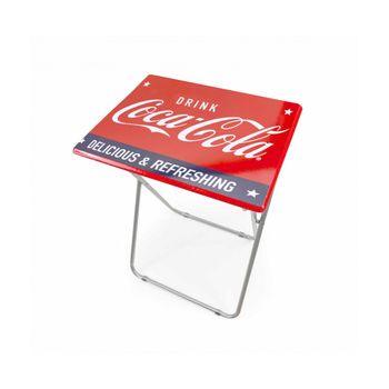 Mesa Cuadrada Plegable Coca-cola Drink Blue 48 X 38 X 70 Cm