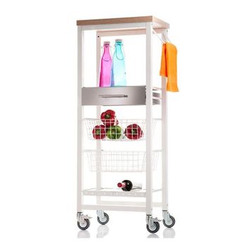 Carrito De Cocina, Carro Verdulero Doble, Bergen,acero Lacado, Acero  Inoxidable Y Tablero Laminado,cerezo Le Gard con Ofertas en Carrefour