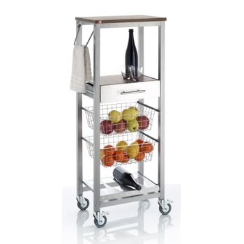 Carrito De Cocina Onda Aluminium Alto,,cerezo Le Gard