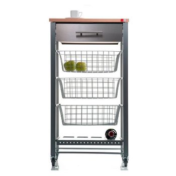 Carrito De Cocina, Verdulero Con Encimera En Acero Inoxidable, Moher,,gris  con Ofertas en Carrefour