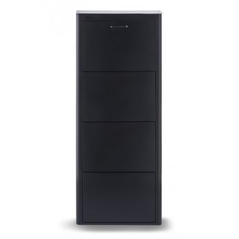 Mueble Zapatero Metálico Kibo, 4 Compartimentos, 3 Colores,,negro